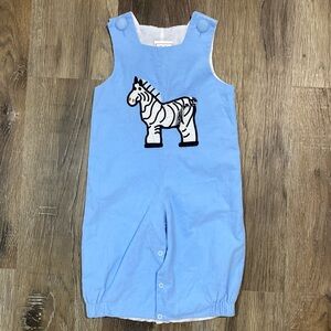 Light Blue Corduroy Longall with Zebra Applique